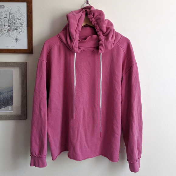 Peace Love World Tops - Peace Love World "Love More" Mock Neck Hoodie Pink